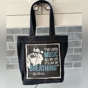 AG Adriana Goldschmeid Ray Charles Dark Wash Denim Tote Bag